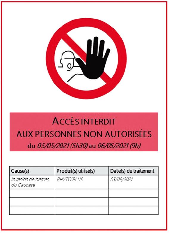 Fiche "accès interdit"