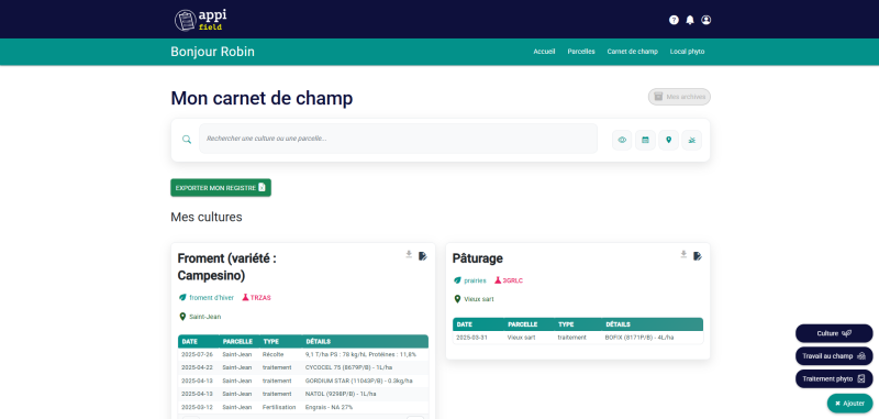 carnet de champs