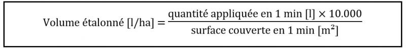 Etalonnage du pulvérisateur à lance