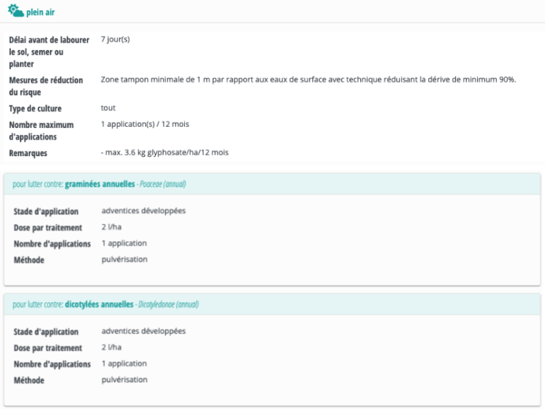 Exemple FAQ - glypho destruction couvert